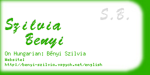 szilvia benyi business card