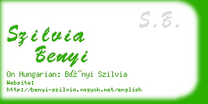 szilvia benyi business card